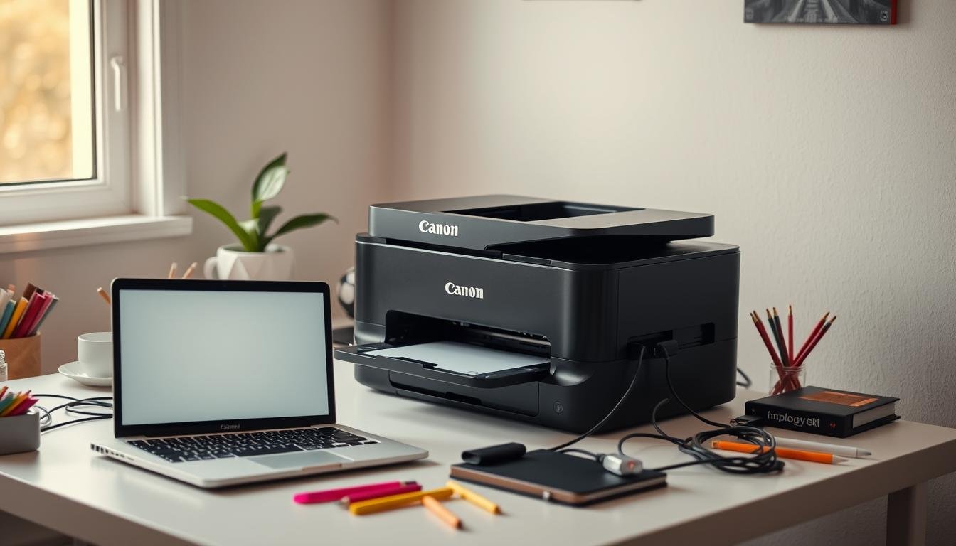 how to connect a canon printer to laptop​